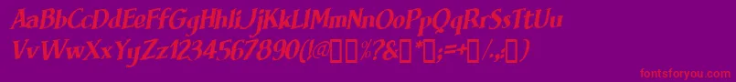 Weitere Informationen zur Brimfi-Schriftart Brimfi-Schriftart – Rote Schriften auf violettem Hintergrund