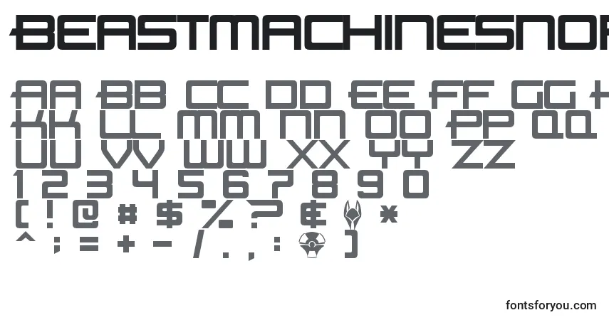 A fonte BeastMachinesNormal – alfabeto, números, caracteres especiais