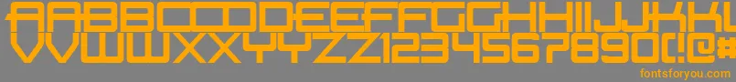 BeastMachinesNormal-Schriftart – Orangefarbene Schriften auf grauem Hintergrund