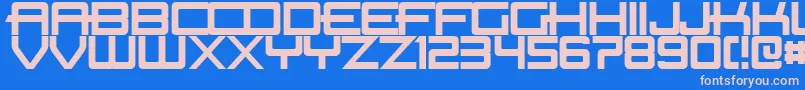 BeastMachinesNormal-Schriftart – Rosa Schriften auf blauem Hintergrund