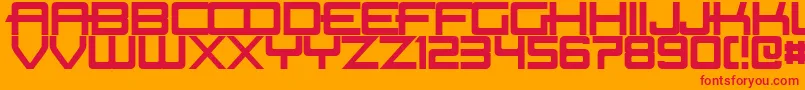 フォントBeastMachinesNormal – オレンジの背景に赤い文字