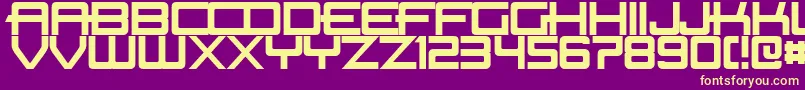 BeastMachinesNormal-Schriftart – Gelbe Schriften auf violettem Hintergrund