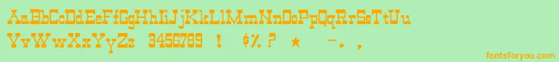 OldewestNormal Font – Orange Fonts on Green Background