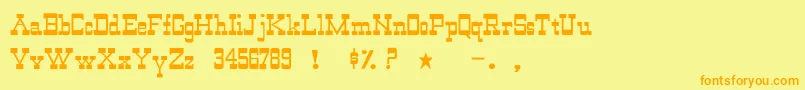 OldewestNormal Font – Orange Fonts on Yellow Background