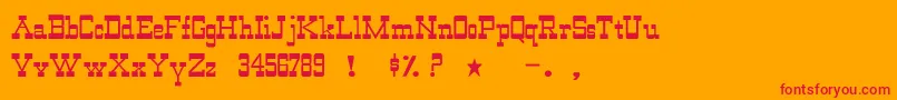 フォントOldewestNormal – オレンジの背景に赤い文字