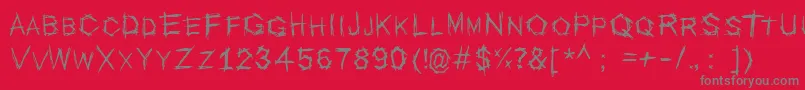 Escopo-fontti – harmaat kirjasimet punaisella taustalla