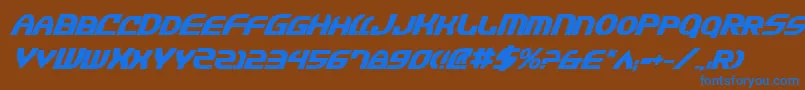 JannisariesBoldItalic Font – Blue Fonts on Brown Background