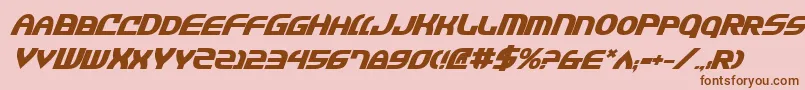 JannisariesBoldItalic-Schriftart – Braune Schriften auf rosa Hintergrund