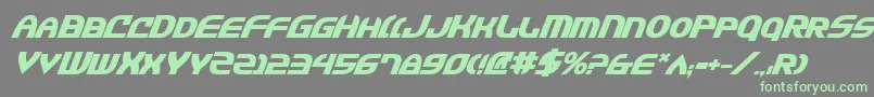 JannisariesBoldItalic Font – Green Fonts on Gray Background