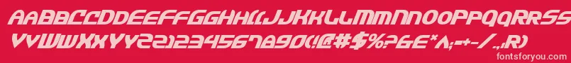 Czcionka JannisariesBoldItalic – różowe czcionki na czerwonym tle
