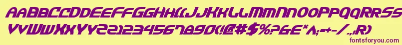 JannisariesBoldItalic Font – Purple Fonts on Yellow Background