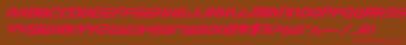 JannisariesBoldItalic-Schriftart – Rote Schriften auf braunem Hintergrund