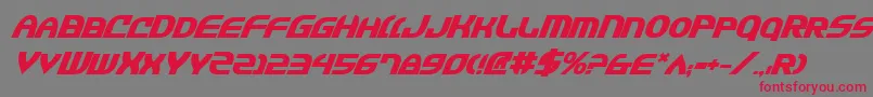フォントJannisariesBoldItalic – 赤い文字の灰色の背景