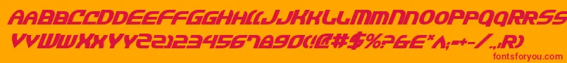 JannisariesBoldItalic Font – Red Fonts on Orange Background