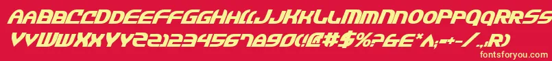 JannisariesBoldItalic Font – Yellow Fonts on Red Background