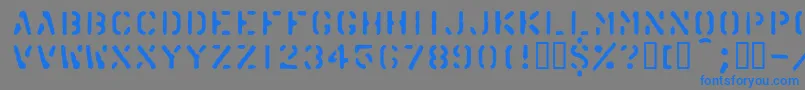 フォントKarton – 灰色の背景に青い文字
