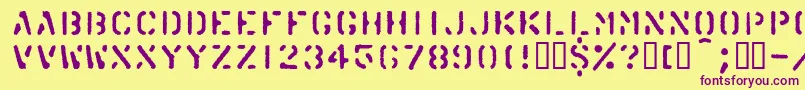 Karton Font – Purple Fonts on Yellow Background