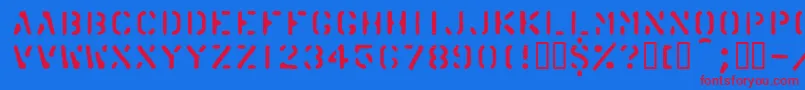Fonte Karton – fontes vermelhas em um fundo azul