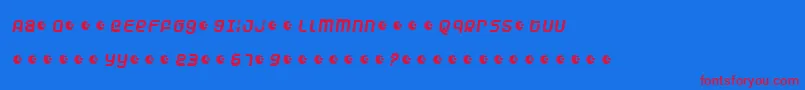 フォントDunebugAlternates45mph – 赤い文字の青い背景