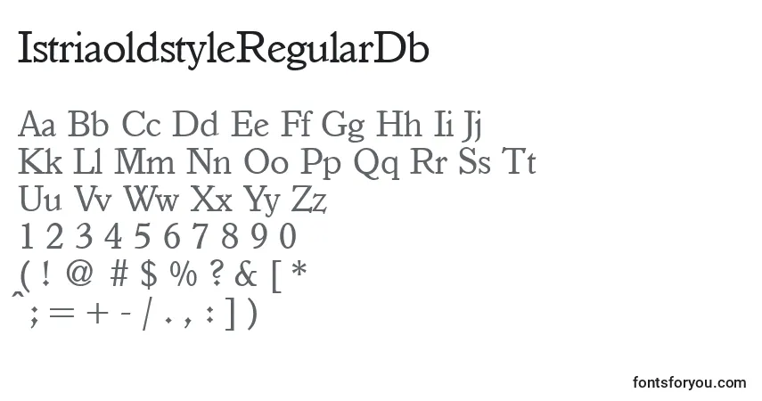 Schriftart IstriaoldstyleRegularDb – Alphabet, Zahlen, spezielle Symbole