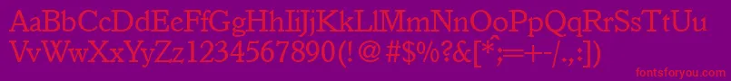 IstriaoldstyleRegularDb Font – Red Fonts on Purple Background