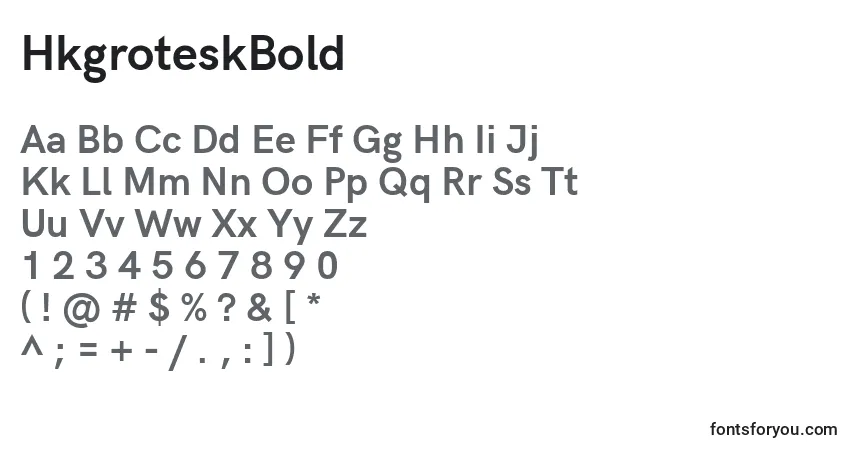 Шрифт HkgroteskBold – алфавит, цифры, специальные символы