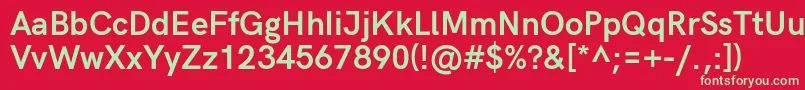 Czcionka HkgroteskBold – zielone czcionki na czerwonym tle