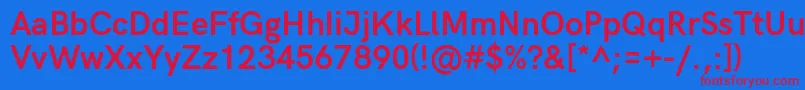 HkgroteskBold-fontti – punaiset fontit sinisellä taustalla
