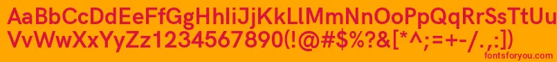 Fonte HkgroteskBold – fontes vermelhas em um fundo laranja