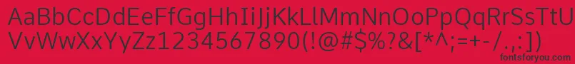 CommeLight Font – Black Fonts on Red Background