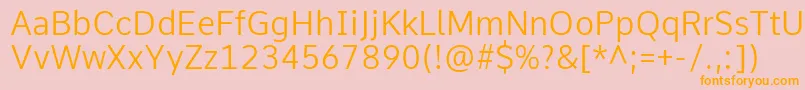 CommeLight Font – Orange Fonts on Pink Background