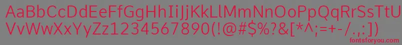 CommeLight Font – Red Fonts on Gray Background