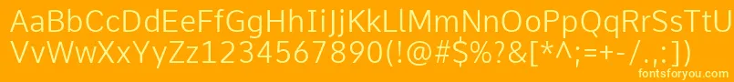CommeLight Font – Yellow Fonts on Orange Background