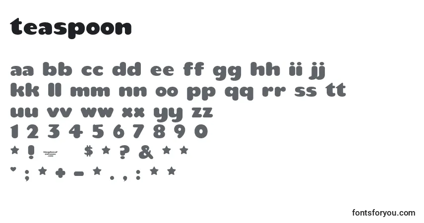 Fuente Teaspoon - alfabeto, números, caracteres especiales