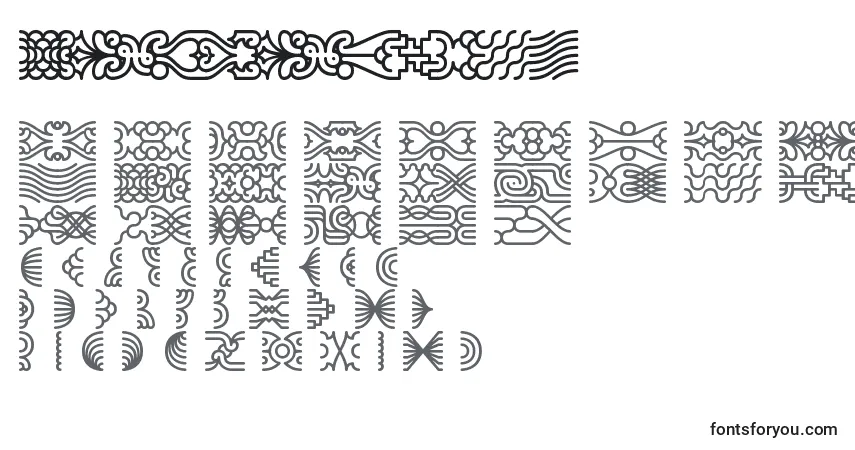 Schriftart LineDingsBrk – Alphabet, Zahlen, spezielle Symbole