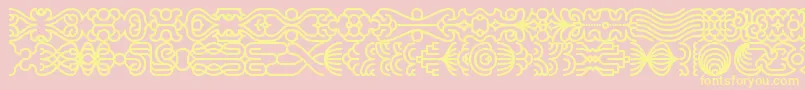 LineDingsBrk Font – Yellow Fonts on Pink Background