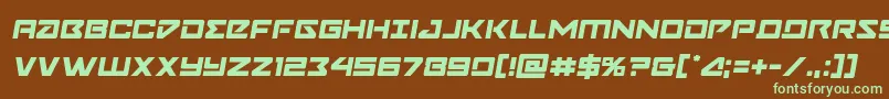 Navycadetsemital-fontti – vihreät fontit ruskealla taustalla
