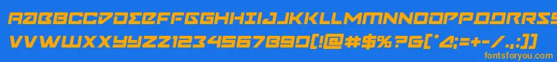 Navycadetsemital Font – Orange Fonts on Blue Background