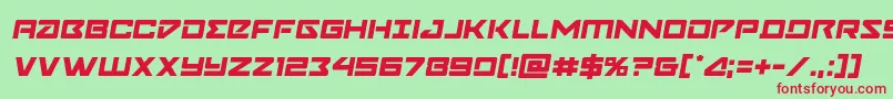 フォントNavycadetsemital – 赤い文字の緑の背景