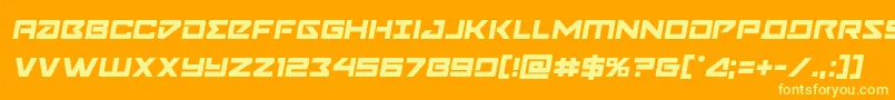 Navycadetsemital Font – Yellow Fonts on Orange Background