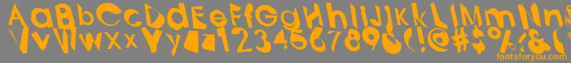 Analytik-Schriftart – Orangefarbene Schriften auf grauem Hintergrund