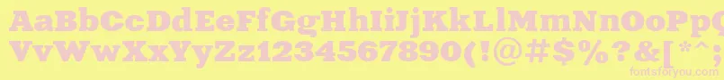 Xne2 Font – Pink Fonts on Yellow Background