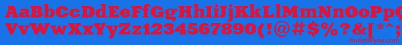 Xne2 Font – Red Fonts on Blue Background
