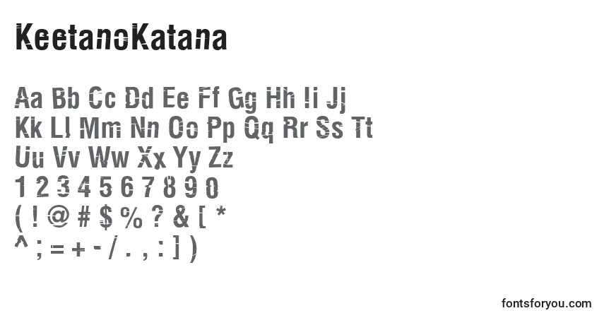 Fuente KeetanoKatana - alfabeto, números, caracteres especiales