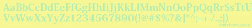 HeiseiminstdW9 Font – Green Fonts on Yellow Background