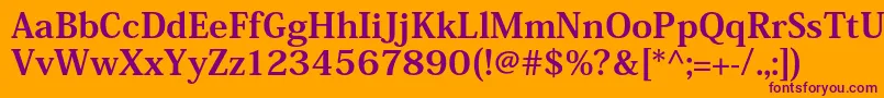HeiseiminstdW9 Font – Purple Fonts on Orange Background