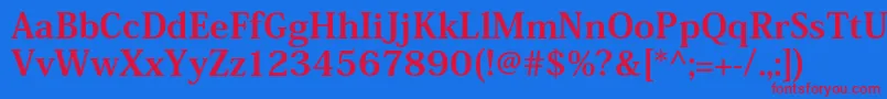 Шрифт HeiseiminstdW9 – красные шрифты на синем фоне