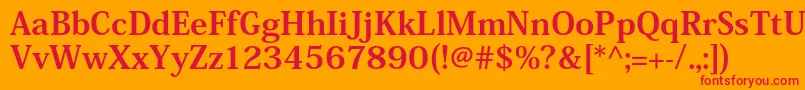 フォントHeiseiminstdW9 – オレンジの背景に赤い文字