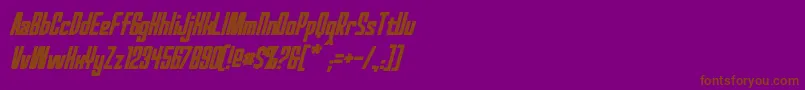 Fonte RedWorldBoldItalic – fontes marrons em um fundo roxo