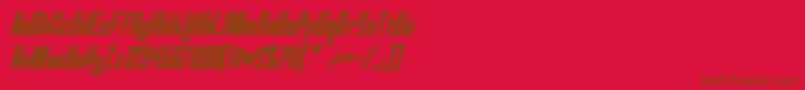 Police RedWorldBoldItalic – polices brunes sur fond rouge